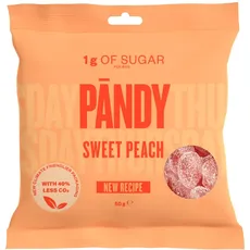 PANDY Candy Sweet Peach – Gummibonbons, nur 1 g Zucker und 80 Kalorien, 14 x 50 g
