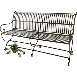 DanDiBo Gartenbank Metall Braun Wetterfest 3-Sitzer Finca 153 cm Bank Garten Sitzbank Eisen - Braun