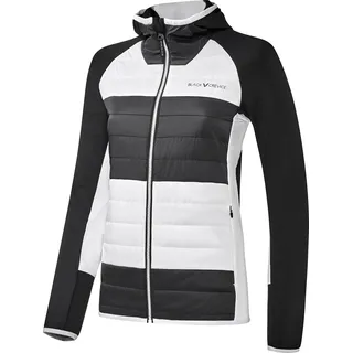 BLACK CREVICE - Damen Hybrid Sportjacke/Fleecejacke | Farbe: Schwarz/Weiß | Größe: 46 - Schwarz, Weiß