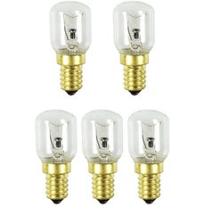 com-four® 5x Backofenlampe bis 300° C, warm-weiße Herd-Glühbirne 26W, E14, 230V, 165 Lumen (05 Stück - 26W goldfarben)