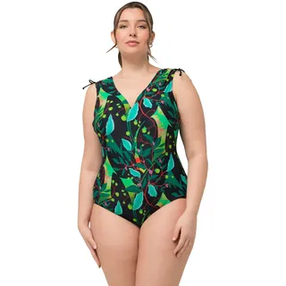 Ulla Popken, Damen, große Größen, Badeanzug Petra, Geraffte Schulter