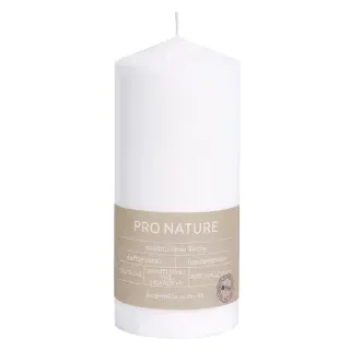 Müller Kerzen Stearin Stumpenkerze PRO NATURE, weiß, Nachhaltige Wachskerze ohne Palmöl, 1 Packung = 6 Stück, 68 x 150 mm (Ø x H)