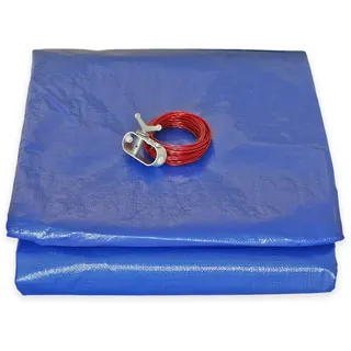 Runde Pool-Plane Durchm. 4,20 m für Aufstellpool Durchm. 3,6 m - TECPLAST - PO155RD - Poolabdeckung mit Abflussnetz