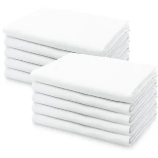Zollner Spucktücher, 10er-Set, 120x120 cm, 100% Baumwolle, Weiß , Textil , 120x120 cm , Oeko-Tex® Standard 100 , Pflegen, Babypflegeprodukte