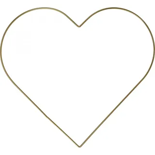 Metall Herz Deko Gold 32,5cm, 4 Stück Hängedeko Hochzeit Valentinstag - Gold