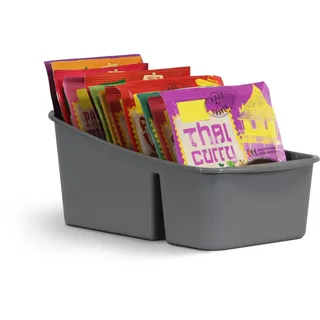 Pro Home Küchen Organizer mit 3 Fächern - Aufbewahrungsbox für Tütensuppen, Gewürzmischungen UVM. Ordnungssystem für Lebensmittel Kunststoff