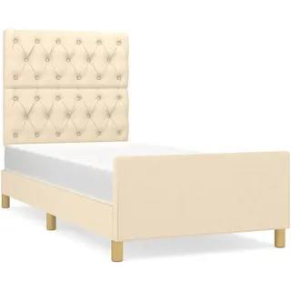 vidaXL Bettgestell ohne Matratze Creme 80x200 cm Stoff - Creme
