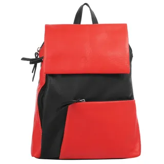 Cityrucksack CLUTY, Damen, Gr. B/H/T: 27cm x 30cm x 4cm, onesize, rot, Leder, Rindsleder, Rucksäcke Cityrucksack, echt Leder, Made in Italy