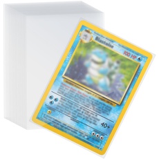 100 Stück Sammelkarten Hüllen, 66 * 92MM Verdickung Kartenhüllen Sleeves Transparent Sammelkartenzubehör für Tauschkarten Pokemon Sportkarten