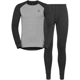 Odlo Herren Funktionsunterwäsche Set Active Warm ECO, dark grey melange - grey melange, XXL