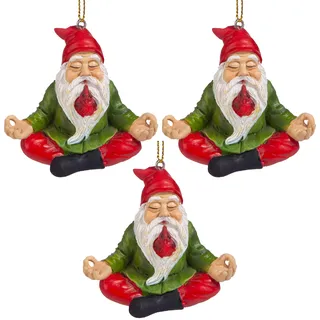 Weihnachtsverzierung - Gartenzwerge Figur - Zen Garden Gnomes Set - Meditieren GNOME Statuen