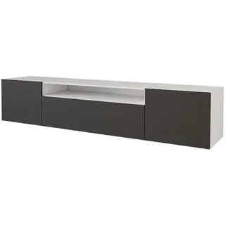 altdecor Elio-W Lowboard 200x40x41 cm Weiß/Schwarz Holzwerkstoff