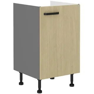 Eintüriger Waschbeckenunterschrank MYRIAM - Breite 50 cm, gemustert/anthrazit - Bunt, Grau