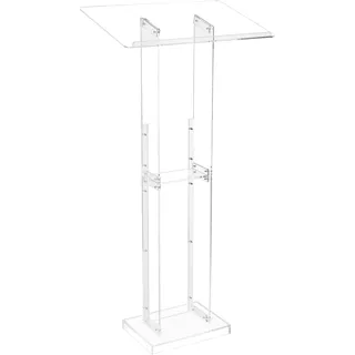 Vevor Podiumständer Rednerpult (1265 mm) aus Acryl, tragbarer Laptop-Schreibtisch mit breiter Lesefläche & Ablagefläche & Buchstopper, bodenstehend, für Klassenzimmer Hochzeiten Konferenzen
