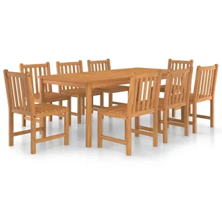 vidaXL 9-teiliges Garten-Ess-Set 200 x 100 cm Massivholz Teak - Braun