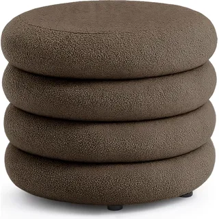 raumhirsch XL Sitzhocker MOLLIS 55 cm - Teddy-Stoff Polsterhocker mit Stauraum & rundem Design