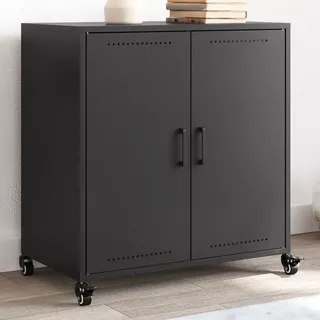 vidaXL Sideboard Schwarz 68x39x72 cm Stahl - Schwarz