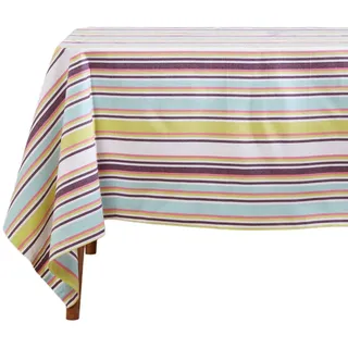 Homescapes Tischdecke Osaka bunt gestreift, 137/137 cm, 100% Baumwolle , Textil , Gestreift , Quadratisch , 137x137 cm , Oeko-Tex® , Heimtextilien, Wohntextilien, Tischwäsche, Tischdecken