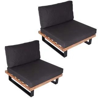 Mendler Lounge-Sessel 2er-Set hellbraun/beige