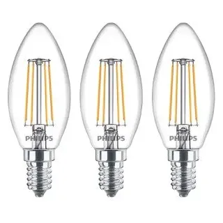 Philips LED-Lampe Classic Candle 4,3W E14 warmweiß 3 St.