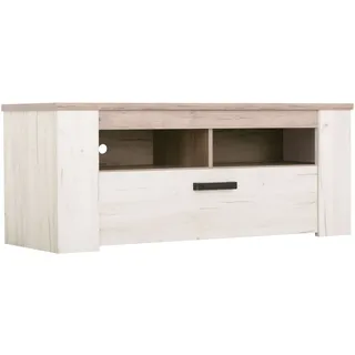 Home Affaire Kent TV-Sideoard 120 cm Braun/Weiß Eiche Kunststoff/Metall/Spanplatte