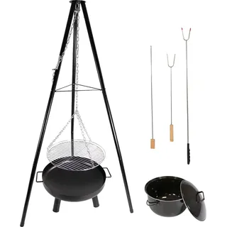 Lemodo Schwenkgrill mit Feuerschale 52 cm schwarz