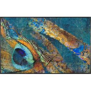 Wash+Dry Fußmatte, Exotic Pavo 75x120cm, innen und außen, waschbar,