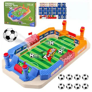nicknack Fußball, Geschenk für Jungen, 6 Mini Tischfußball, Brettspiel, Spielzeug für Kinder und Erwachsene