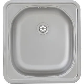 Respekta Dallas 1 oval links Einbauspüle Edelstahl Handbetätigung 465 x 435 mm