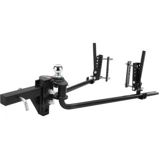 VEVOR Anhängerkupplung 680 kg, Anhängevorrichtung, Lastverteilungskupplung mit 50 mm Schaft, 58,7 mm Kugel, Anhänger-Stabilitätskontrolle zur Lastnivellierung, schwarz pulverbeschichtet