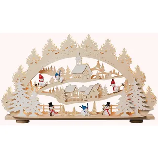 SAICO Original LED Schwibbogen »3D-Lichterbogen, Schneemann« Premium LED-Beleuchtung, warmweiß, BxHxT: 66x40x11,5 cm