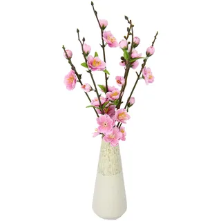 I.GE.A. Flair Flower Künstlicher Kirschblütenbund Vase aus Keramik rosa