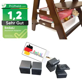 [ TEST SEHR GUT, NOTE 1.2 *]EmSoLi Adapter Schwarz für Ikea Trofast Box Korb Drahtkorb - kompatibel mit Hauck Alpha, Alpha Plus, Beta - Baby Hochstuhl Hochstühle Kinderstuhl Zubehör Kinder Stuhl