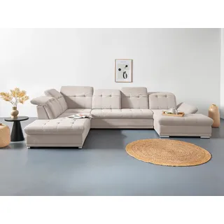 Cotta Wohnlandschaft Polyester U-Form 3-Sitzer Grau
