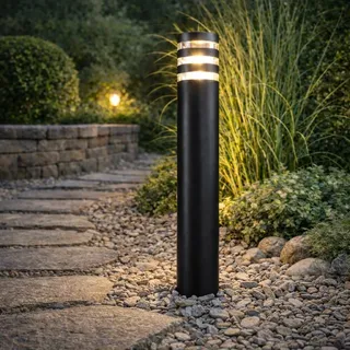 LUMILED Wegeleuchte Außen Pollerleuchte 60cm IP54 E27 Fassung max 13W Außenstehleuchte Stehlampe Außenleuchte Außenbeleuchtung Gartenleuchte Wegelampe - Schwarz