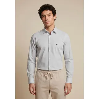 Langarmhemd FYNCH-HATTON "FYNCH-HATTON Langarmhemd", Herren, Gr. XXL, N-Gr, blau (navy check), Jersey, Obermaterial: 100% Baumwolle, ohne Ausschnitt, 2-Knopf-Manschette, Hemden Langarmhemd, bequeme Passform, unifarbenes Design, mit Brusttasche