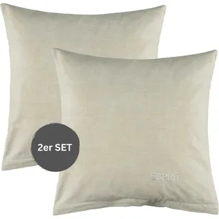 ESPRIT Renforcé Kissenbezüge und Bettwäsche HARP Grau 40 x 40 cm 2er Pack - Grau