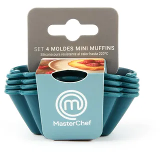 Master Chef Junior Muffinform-Set in Blumenform, 4-teilig, Truthahnblau, Antihaftbeschichtung, ideal für Backwaren