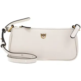 PINKO Half Moon Mini Tasche Leder Ecru/White/Antique Gold