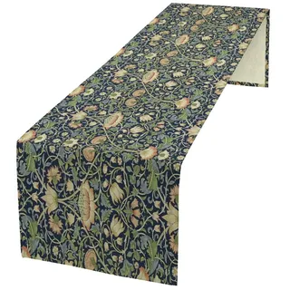 William Morris Tischläufer mit Blumenmuster, Vintage-Stil, Boho-Stil, Baumpflanzenmuster, für Zuhause, Küche, Esstisch, Dekoration, 33 x 228,6 cm