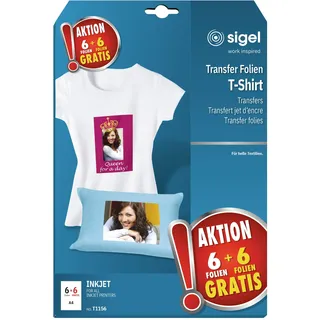 Sigel Transferpapier Bügelfolie helle Textilien A4 12 Blatt