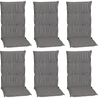 Beo Sitzauflage Hochlehner Tupelo 6er Set Schwarz-Weiß