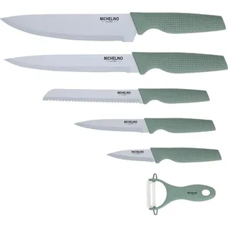 MICHELINO 6-tlg. Messer-Set Schneideset mit Sparschäler Serie Alythia Grün - Grün