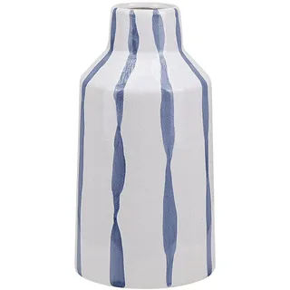 Beliani Blumenvase Steinzeug weiß Assus