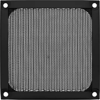 InLine Lüftergitter, Aluminium Filter, 92x92mm, schwarz | Abwaschbar, leicht zu reinigen, Lochabstände passend zu Gehäuselüftern, Befestigungsöffnungen 4,3 mm