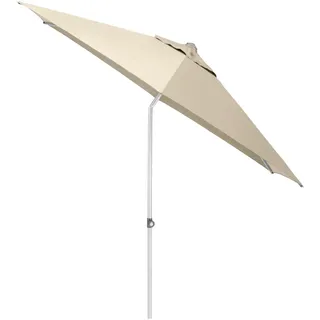 Kettler Sonnenschirm , Naturfarben, Silberfarben , Textil , 360° drehbar, höhenverstellbar, lichtecht, Knickgelenk, regenabweisend, rostfrei, stabile Strebegelenke, U-Profil-Streben, UV-beständig, wetterfest, mit Belüftung, geeignet für Balkon , Sonnenschutz, Sonnenschirme