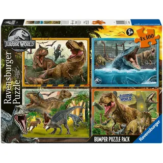 Ravensburger Kinderpuzzle 05619 - Willkommen in der Jurassic World 4X 100 Teile Puzzle in Einer Box, für Puzzle-Freunde und Dinosaurier-Fans ab 5 Jahren