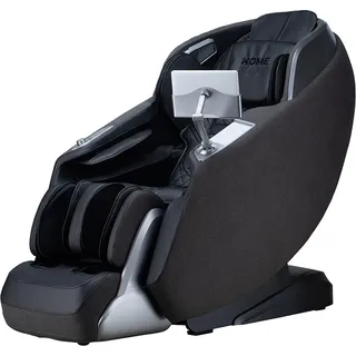HOME DELUXE Massagesessel ALVINA mit Premium Webstoffpolsterung Schwarz 157 x 76,7 x 116 cm | 4D Massagetechnologie, 24 Massageprogramme, Wärmefunktion - Schwarz