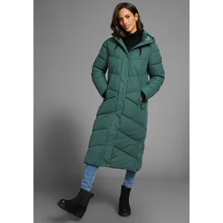 Steppmantel POLARINO, Damen, Gr. 36 (S), grün (dunkelgrün), Obermaterial: 100% Polyester. Futter: 100% Polyester. Futter Rückenteil: 100% Polyester. Wattierung: 100% Polyester, unifarben, oversize extralang, Rippbündchen, Mäntel Steppmantel, aus wasserdichtem & windabweisenden Obermaterial, oversize Form