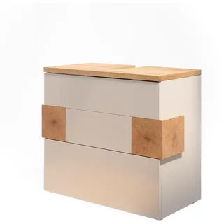 Vicco Waschbeckenunterschrank Eden 2 Schubladen 70 x 64,5 x 37 cm Weiß Hochglanz